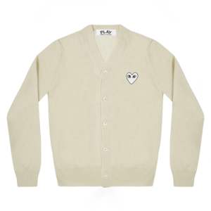 CDG Play Men’s Cardigan White Heart Natural Series Beige