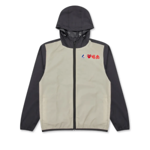 CDG K-Way Zip Jacket Beige Front Side