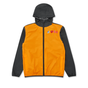 CDG K-Way Zip Jacket Orange/Black Front Side