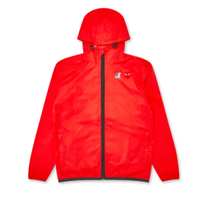 CDG K-Way Zip Jacket Red Front Side