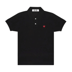 CDG Play Polo Black Emblem (Black) front side