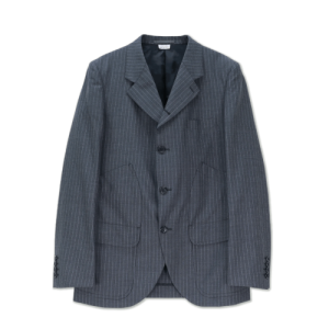 CDG Stripe Curved Pocket Jacket Grey front side