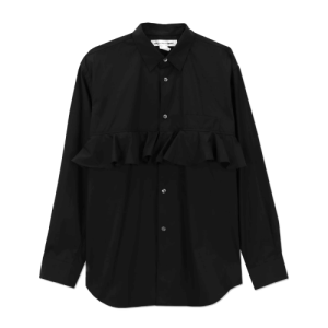 CDG Black Frill Insert Shirt Front Side