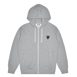 Cdg Double Eye Black Heart Hoodie Sweatshirt Grey