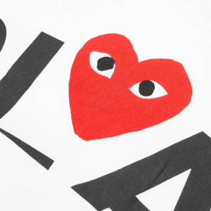 Comme Des Garçons Big Heart Long Sleeve White Logo Side