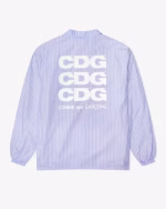 CDG Coach Jacket Light Blue Stripe Back Side