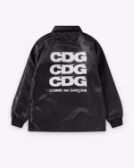 CDG Faux Fur Coach Jacket Black Back Side