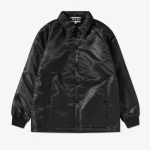 CDG Faux Fur Coach Jacket Black Front Side
