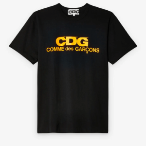 CDG Fluo Color Logo Tee Black/Orange Front Side