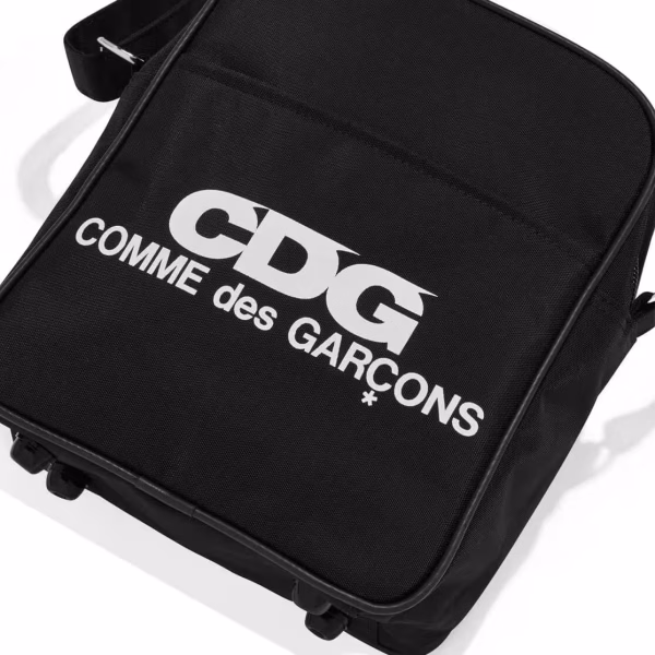 CDG Large Shoulder Bag Black Print