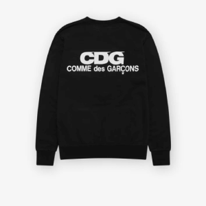 CDG Logo Crew Neck Sweatshirt Black Back Side