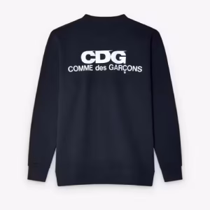 CDG Logo Crew Neck Sweatshirt Navy Back Side