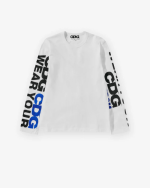 CDG Message Longsleeve T-Shirt White Front Side