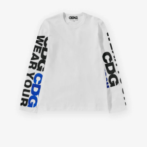 CDG Message Longsleeve T-Shirt White Front Side