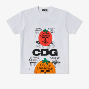 CDG Online Ceramics Pumpkin T-Shirt White Front Side