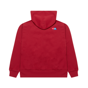 CDG PLAY Zip Hoodie with Red Invader Heart and Blue Emblem Back Side