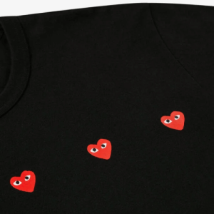 CDG Play Multi Red Heart T-Shirt Black Logo