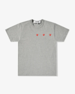 CDG Play Multi Red Heart T-Shirt Grey Front Side