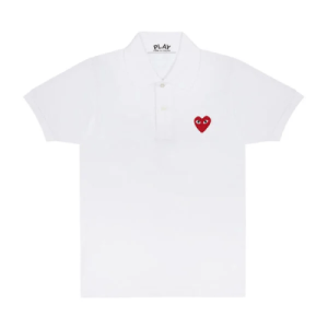 CDG Play Polo Red Emblem (White) Front Side