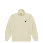 CDG Play Sweatshirt with Big Heart Ivory Front Side