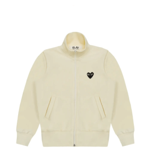 CDG Play Sweatshirt with Big Heart Ivory Front Side