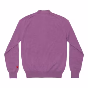 CDG Play V-Neck Cardigan Pastel Series Sleeve Heart (Purple) Back Side
