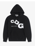 CDG Printed Logo Hoodie Black Front Side