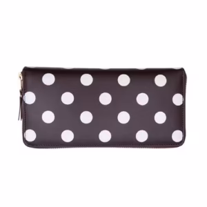 CDG Wallet Polka Dots Printed Brown SA0110PD Front Side