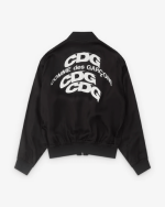 CDG Warped Logo Bomber Jacket Black Back Side