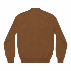 CDG Play V-Neck Cardigan Pastel Series Sleeve Heart (Camel) Back Side