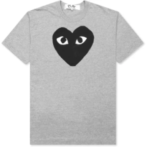 Comme Des Garcons Play Black Heart T-Shirt Grey Front Side
