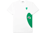 Comme Des Garcons Play Green Emblem Heart T-Shirt White Front Side