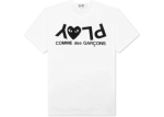 Comme Des Garcons Play Inverted Text T-Shirt Front Side