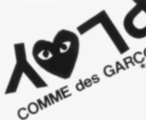 Comme Des Garcons Play Inverted Text T-Shirt White Logo