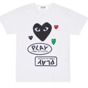 Comme Des Garcons Play Multi Logo T-Shirt White Front Side