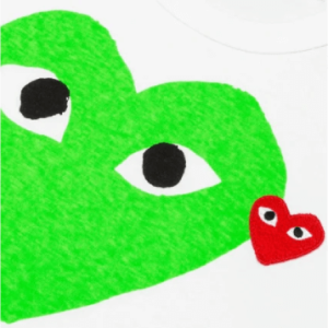 Comme Des Garçons Play Red Emblem And Green Heart T-Shirt Logo