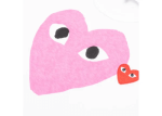 Comme Des Garçons Play Red Emblem And Pink Heart T-Shirt Logo