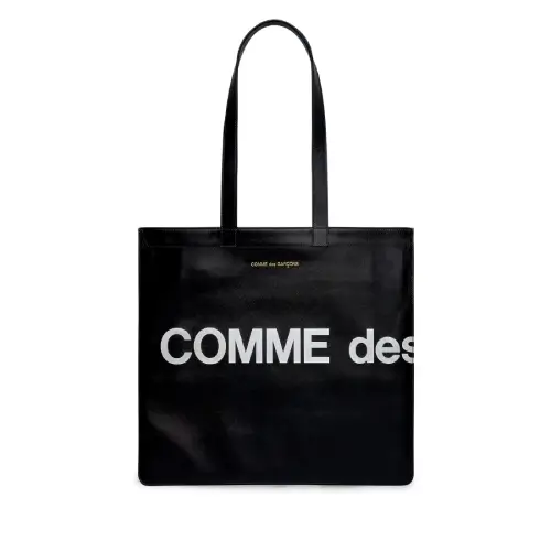 CDG Huge Logo Tote Bag Black SA9001HL CDG Huge Logo Tote Bag Black SA9001HL Front Side View