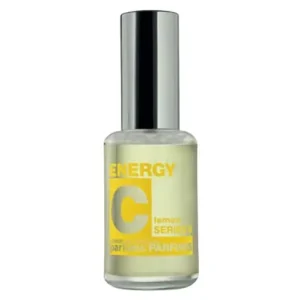 Bottle of Comme des Garcons Energy C Lemon Eau de Toilette with bright yellow accents.