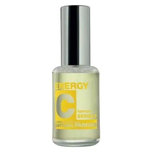 Comme des Garcons Energy C Lemon Bottle of Comme des Garcons Energy C Lemon Eau de Toilette with bright yellow accents.