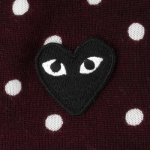 Comme des Garçons Play Polka Dot Cardigan Sweater Logo