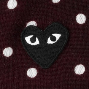 Comme des Garçons Play Polka Dot Cardigan Sweater Logo