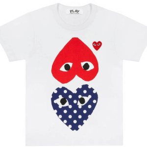 Comme des Garcons Play Polka Dot With Upside Down Heart T-shirt Front Side