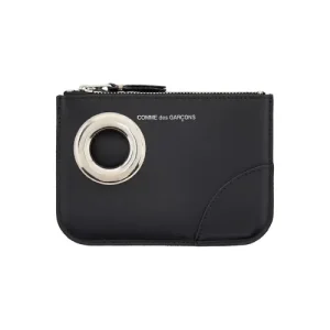 COMME des GARÇONS Black Eyelet Pouch with metal eyelets and zip closure