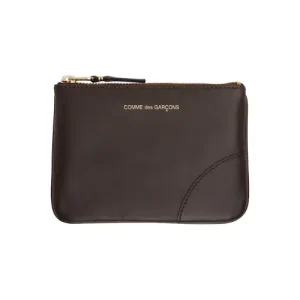 COMME des GARÇONS Brown Classic Small Pouch Front Side