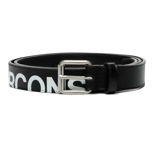 Comme Des Garçons Wallet Logo-Print Leather Belt Comme Des Garçons Wallet Logo-Print Leather Belt Full View