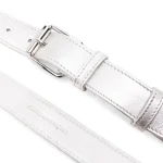 Comme Des Garçons Wallet Metallic Leather Belt Silver-Tone Buckle View