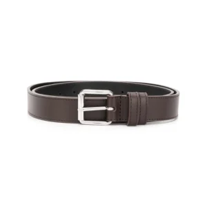 Comme Des Garçons Wallet Square-tip Leather Belt Brown Full View