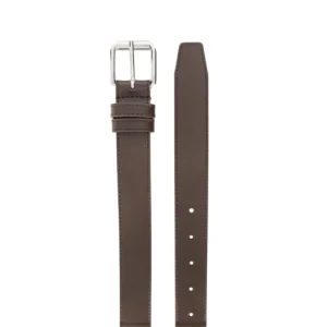 Comme Des Garçons Wallet Square-tip Leather Belt Brown B Side
