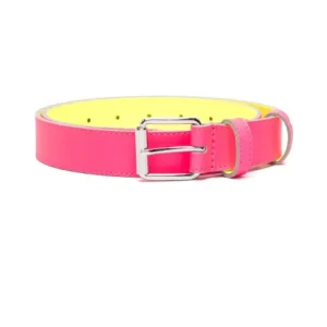 Comme Des Garçons Wallet Super Fluo leather belt fluorescent pink Full View